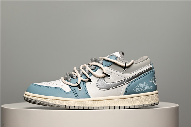 Women's Running Weapon Air Jordan 1 Low Blue/White/Grey Shoes 0358 Women's Running Weapon Air Jordan 1 Low Blue/White/Grey Shoes 0358